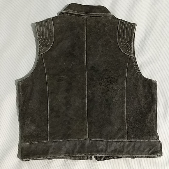 Brown distressed leather vest - Picture 2 of 6